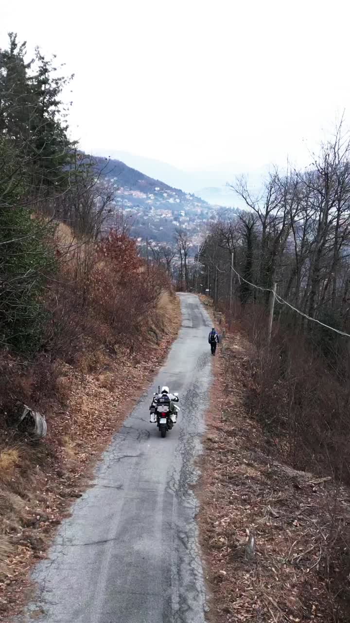 Motorcycle ride on a country road