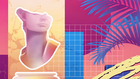 abstract pastel art with blurred bust