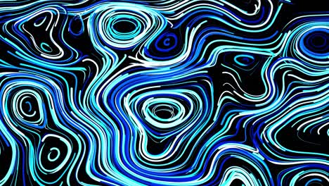 abstract creative looped bg con líneas rizadas como senderos azules en la superficie. las líneas forman un patrón giratorio como ruido de rizado. abstract 3d looping flowing animation as bright creative festive bg