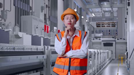 female engineer in factory setting