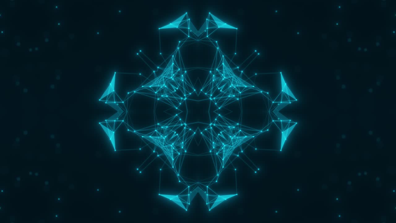 Vj Loop Blue Neon kaleidoscope. Seamless animation.