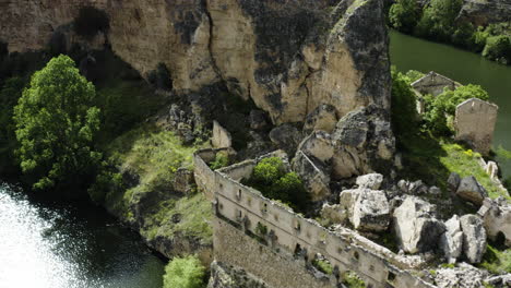 ruins of abandoned monastery on duraton river gorges