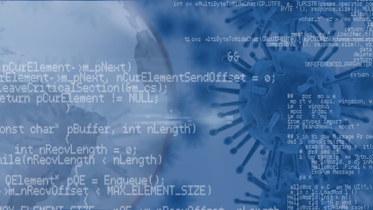 코로나19 세포의 이동에 대한 회전하는 지구상의 데이터 처리