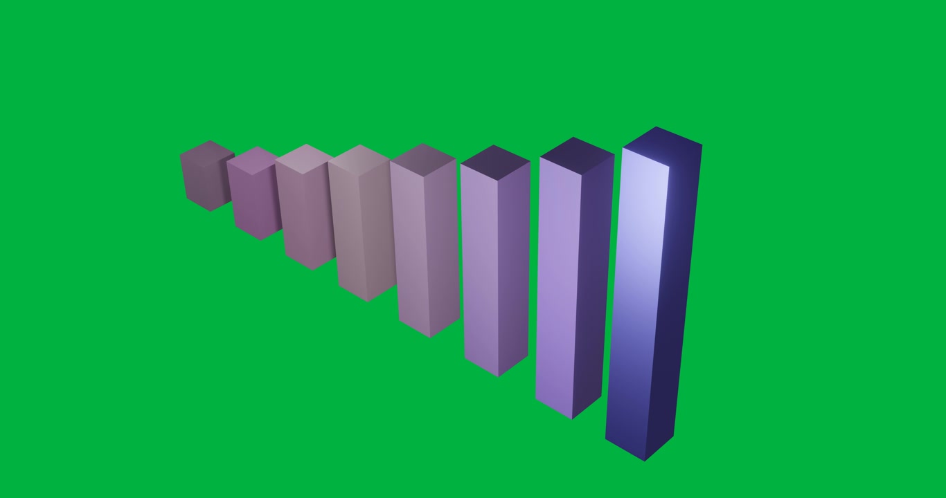 Animazione di grafico viola su sfondo trasparente.