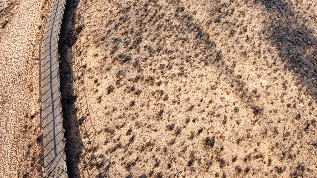 Aerial view of sandy coastline in Portugal