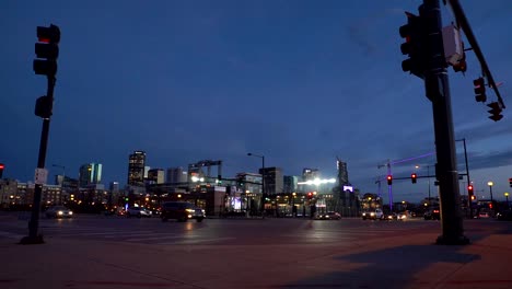 traffic flow on denver downtown in slow motion
