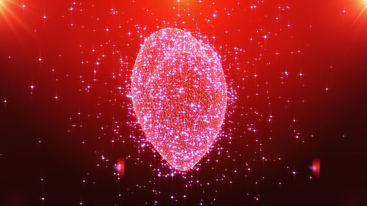 un corazón 3d hecho de partículas