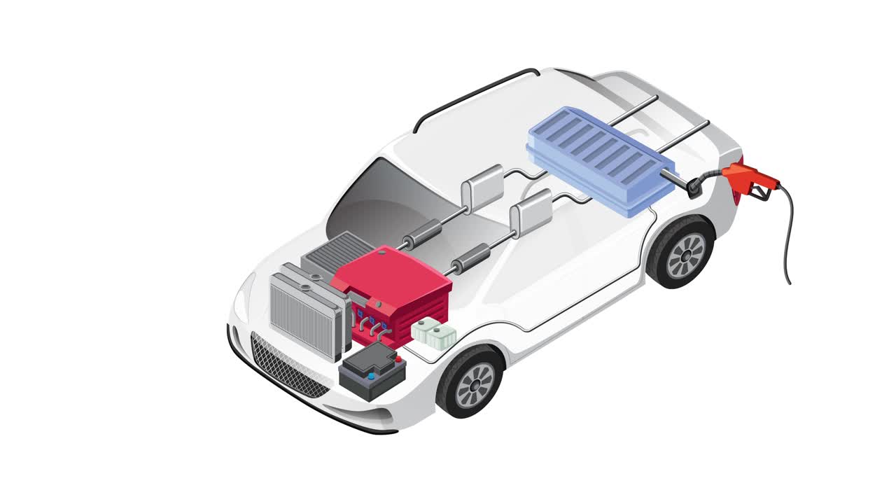 가솔린 자동차 부품 및 시스템의 폭발된 시각