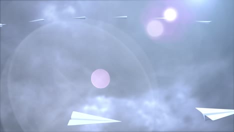animación de un avión de papel volando en bucle