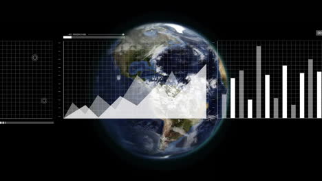 animación del procesamiento de datos y las estadísticas en todo el mundo