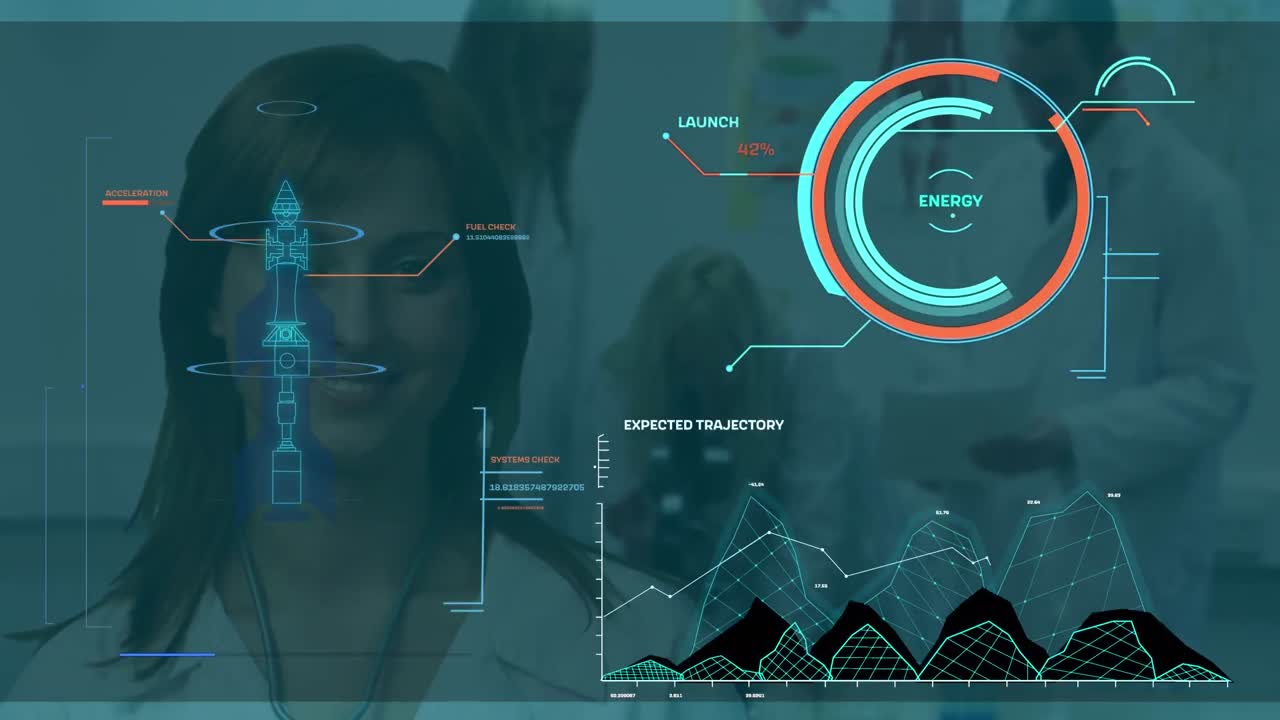 Animation of dna strand and scope scanning over male doctor