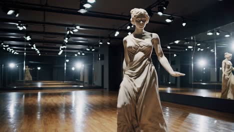 classical statue in a dance studio