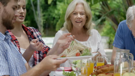 happy family eating together