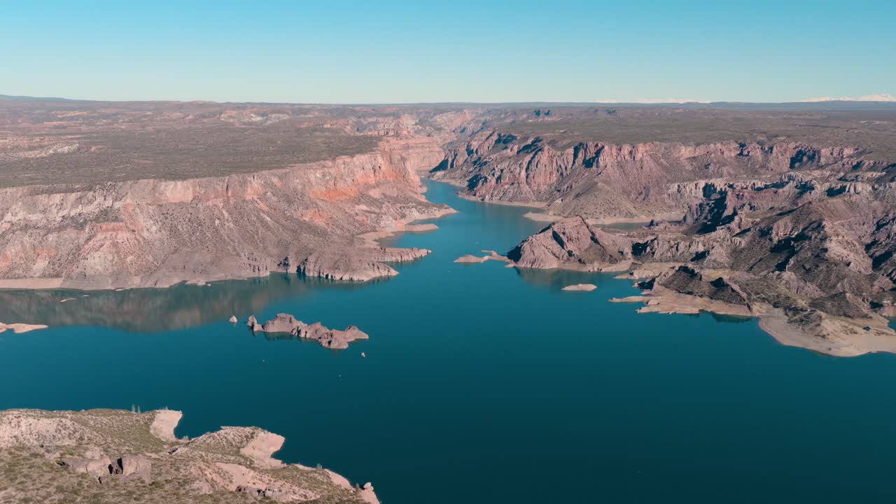 Aerial view of Atuel Canyon, iconic travel destination in Mendoza, Argentina