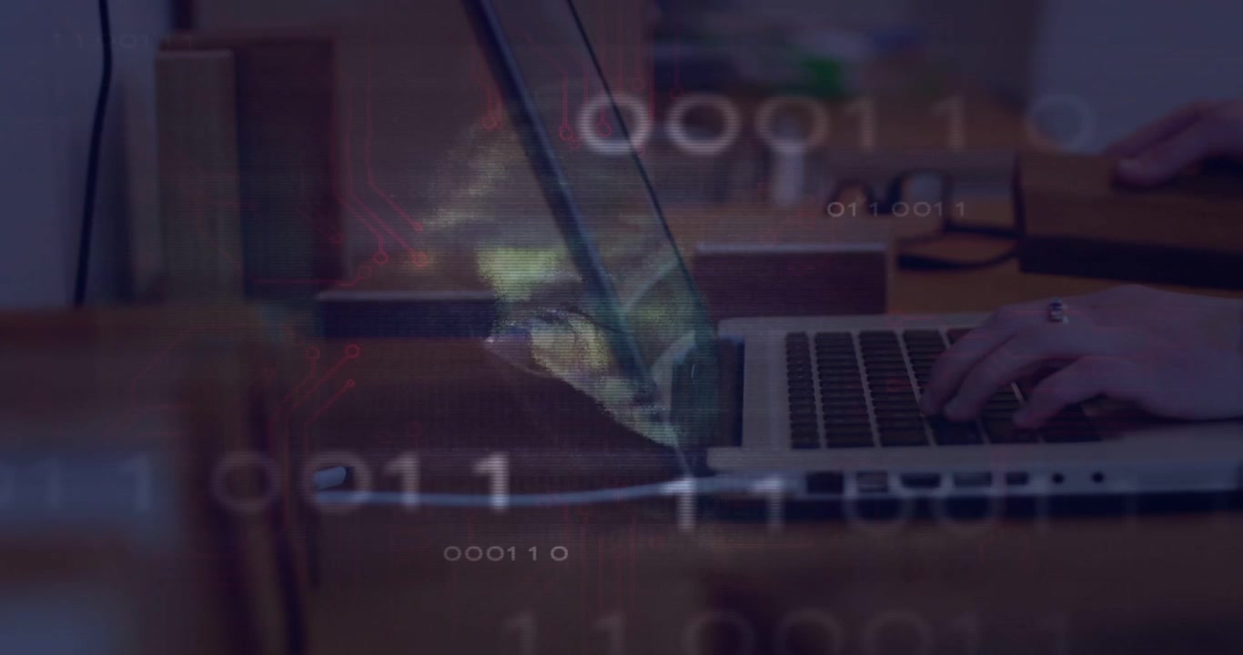 Vertical video: Starting, hands typing on laptop at desk showing plaid cuff code overlay for work