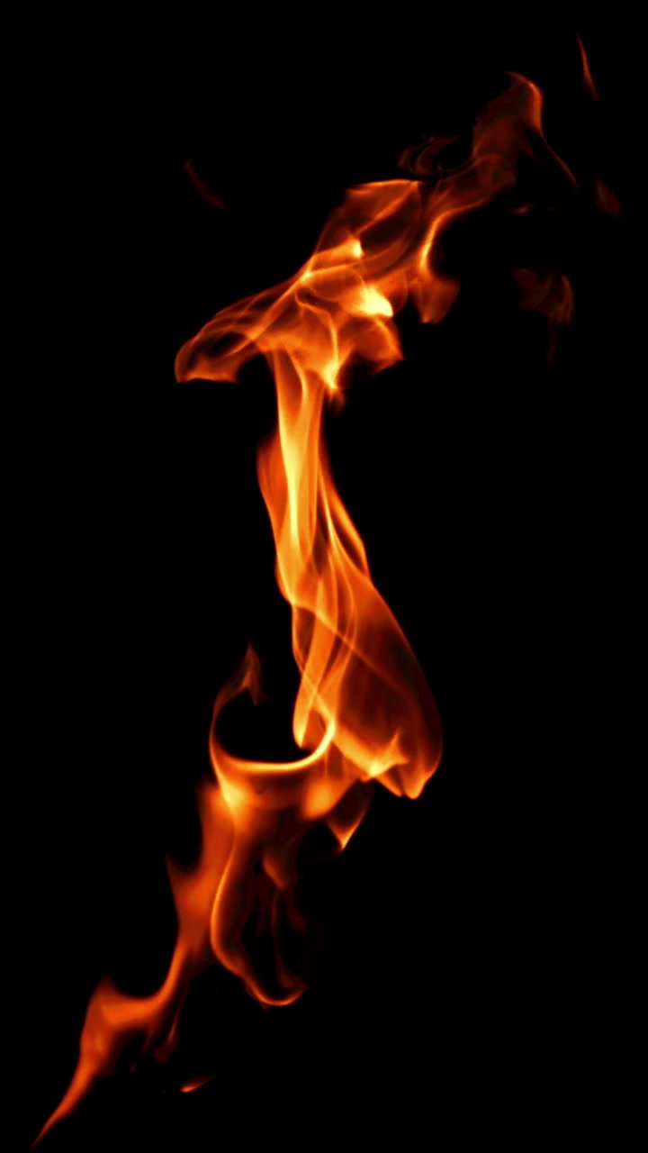 Dynamic Orange and Red Fire Flames on Black Background