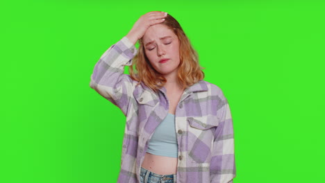 young sad woman loses becoming surprised by lottery results bad fortune loss unlucky fortune news