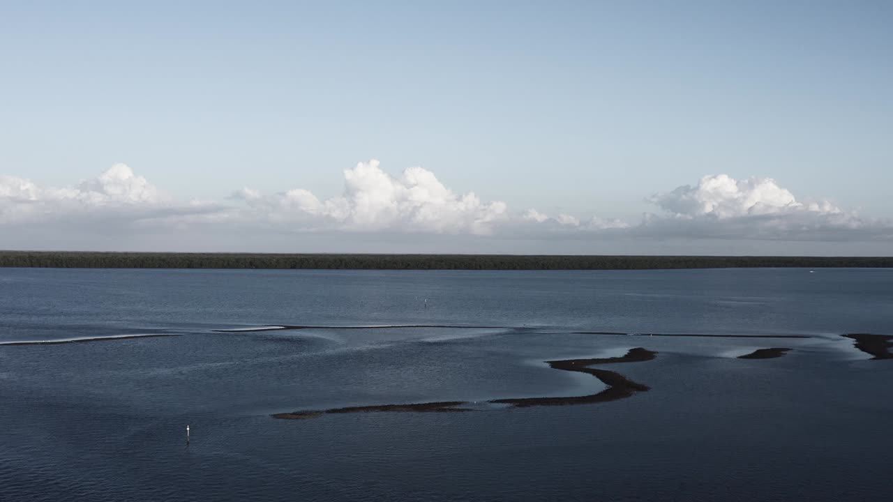 everglades en el suroeste de florida. cielos azules y agua clara.