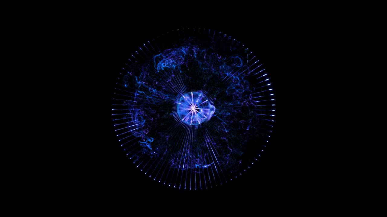 Futuristic Sci-Fi VFX Element With Glowing Flowing Particles