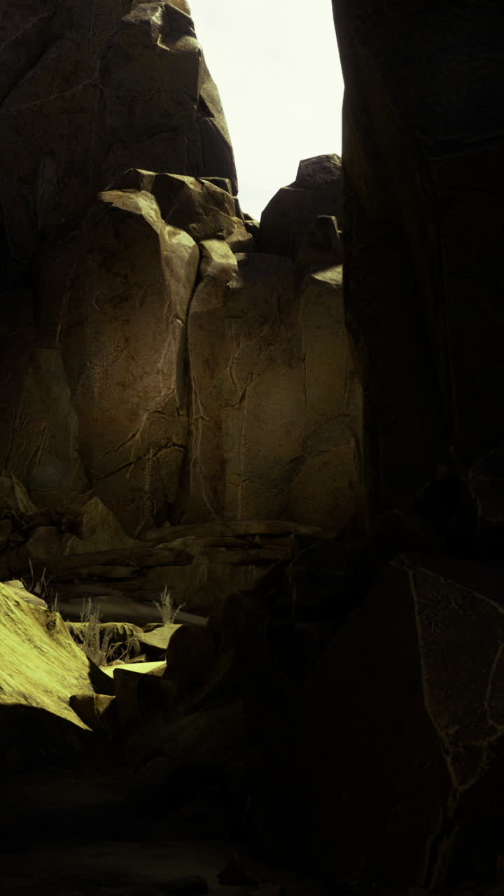 Exploring a sunlit rocky canyon with vibrant textures during the daytime