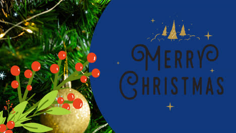 Animation-of-merry-christmas-text-over-baubles