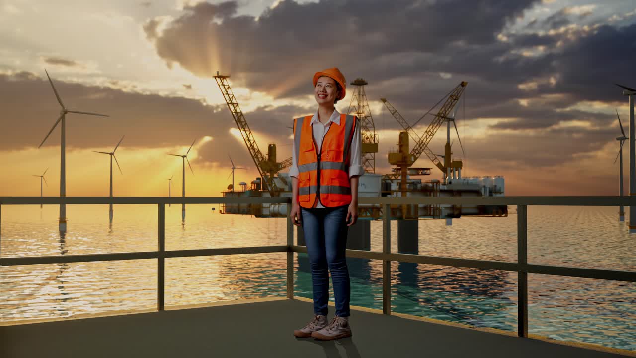 해상 풍력 발전소와 석유 기지에서 여성 엔지니어