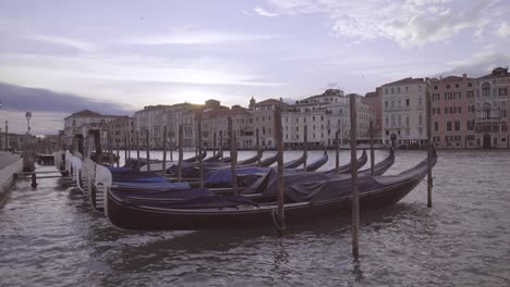 nice establishing shot of venice italy with canals and gondolas