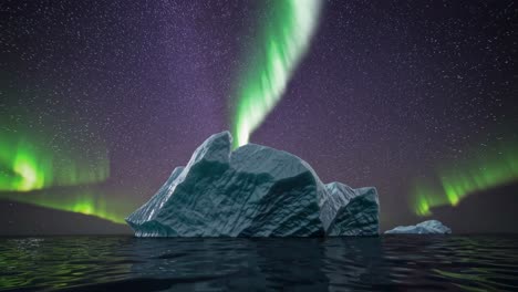 iceberg and aurora borealis