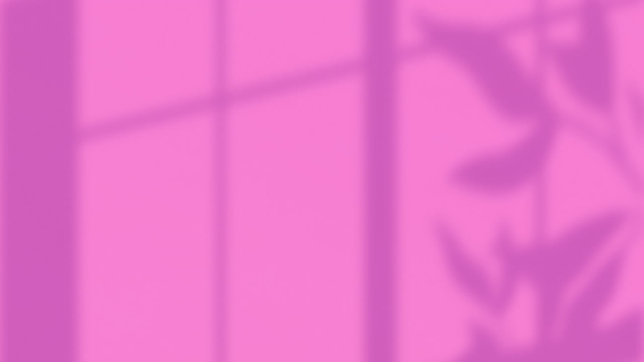 Animación de patrón de hojas con espacio para texto sobre fondo rosa