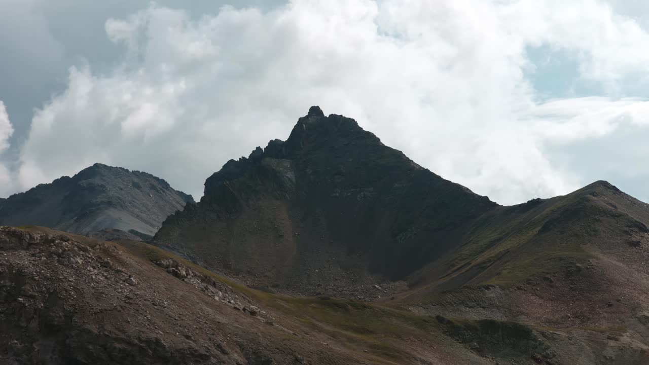 Bare mountain peak aerial and nature background, Umbrail Pass, Switzerland