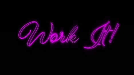 trabajo de color rosa emergente cartel de neón 4k