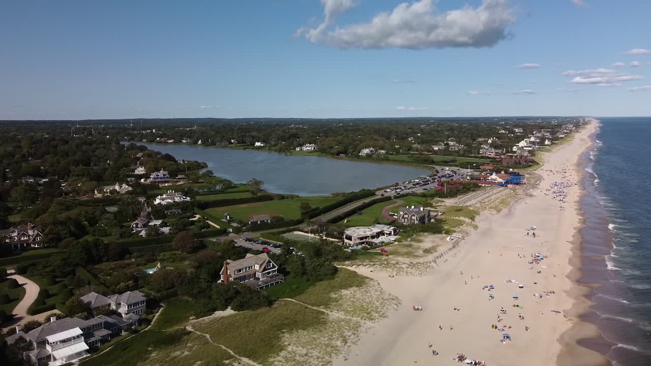 vista aérea de la playa principal de east hampton long island nueva york