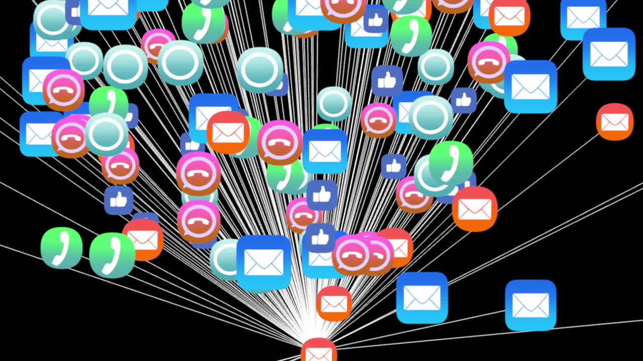 Global internet Team Communication contact network media icons display