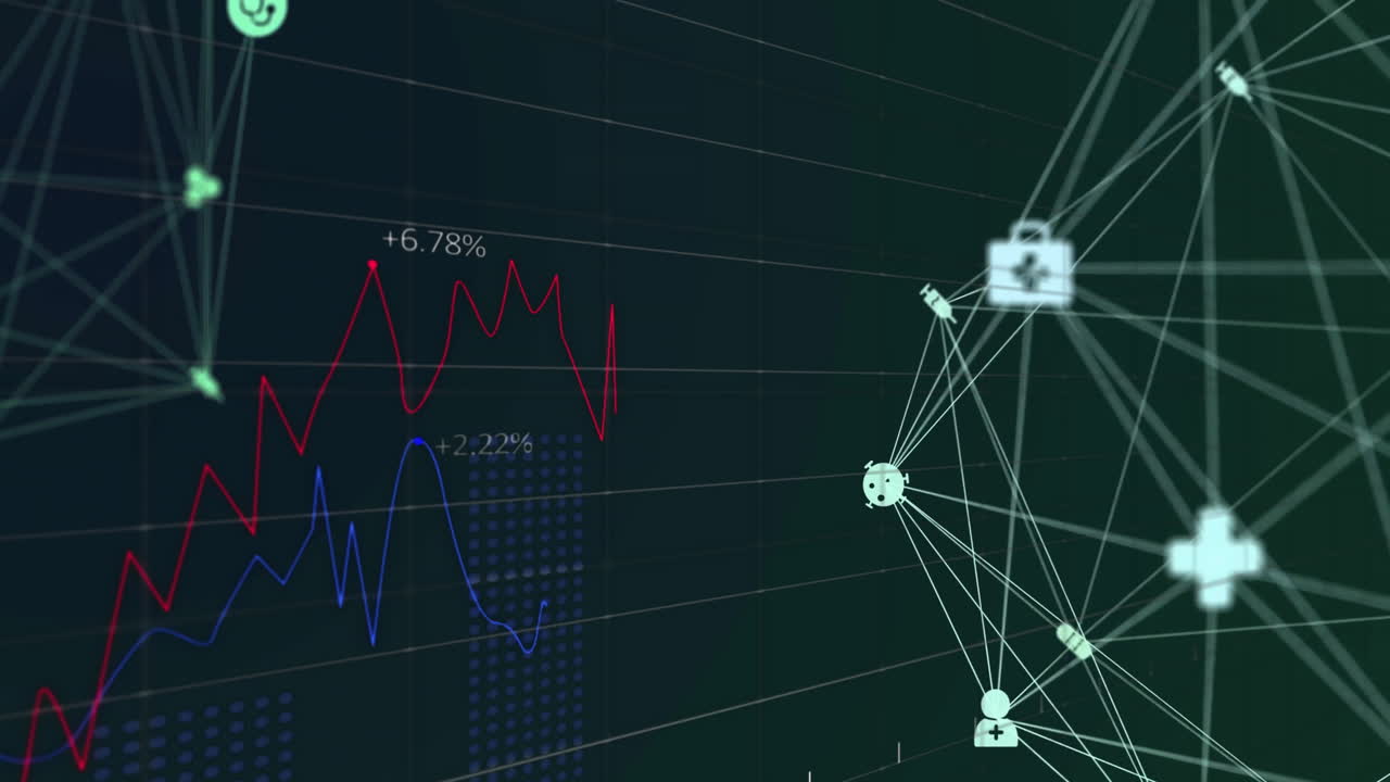 Animering av diagram över nätverk av anslutningar med ikoner