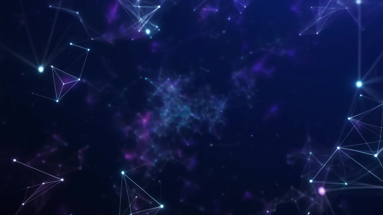 Abstract Digital Network Connection with Glowing Nodes and Lines
