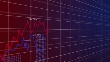 animación del procesamiento de datos sobre un fondo azul