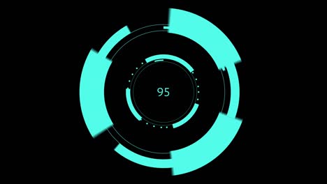 spinning mechanism with a timer on the black background.