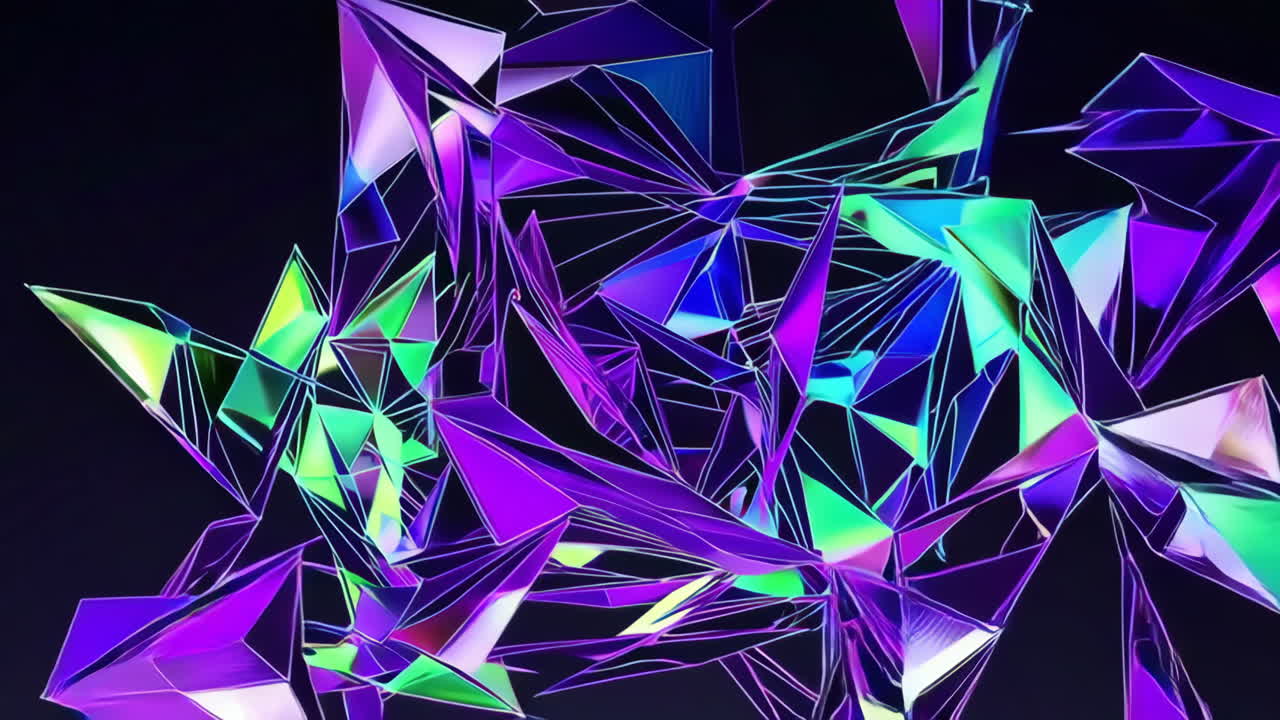 네온 색으로 된 추상적인 기하학적 모양