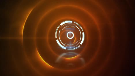 animación del escaneo del alcance sobre los círculos naranjas