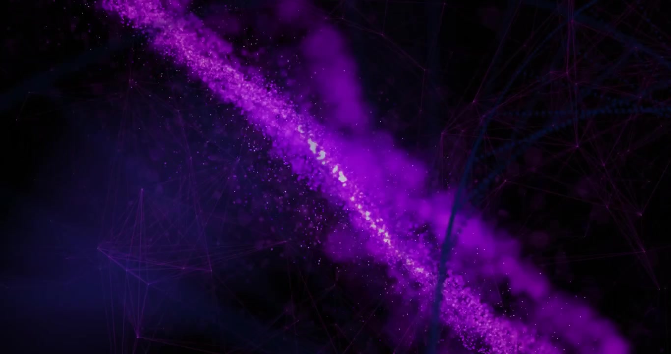 Animatie van een DNA-streng over lichtvlekken op een zwarte achtergrond.