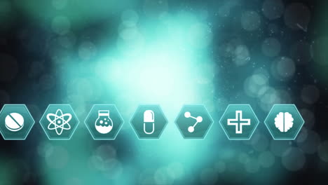 medical icons and bokeh lights