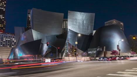 traffic flow in front of concert hall in los angeles