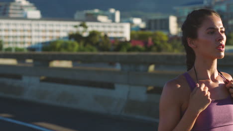 woman taking a break after a run