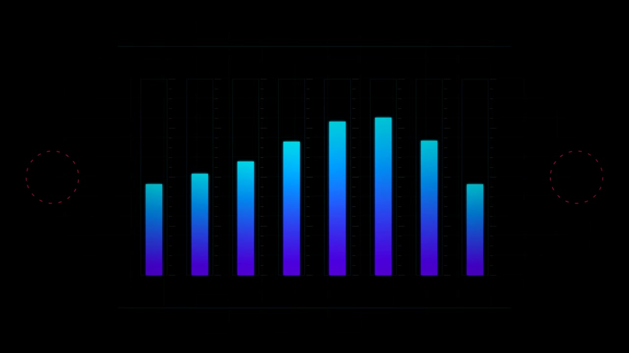 Animated Digital Audio Equalizer Bars on Black Background