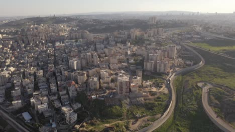 palestinian anata refugees camp and mosque,jerusalem - aerial view