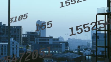 Animation-of-numbers-and-data-processing-over-cityscape