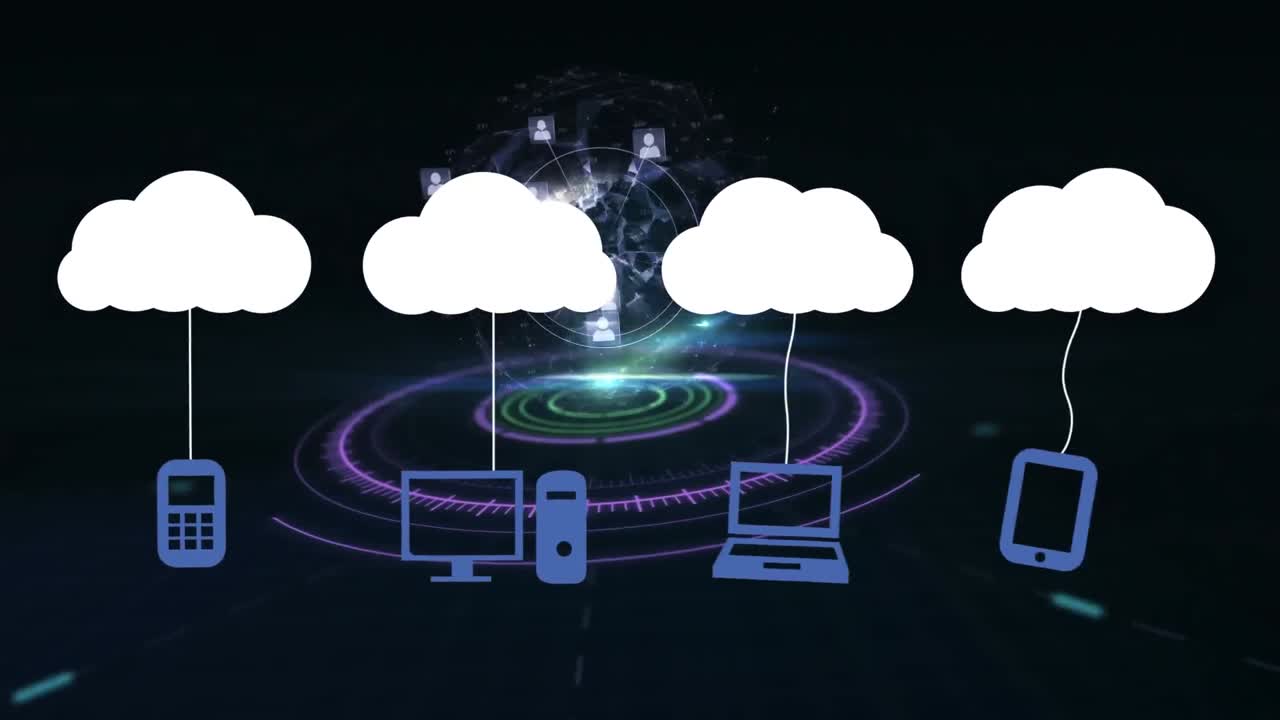 전 세계 에 있는 아이콘 을 가진 구름 의 애니메이션