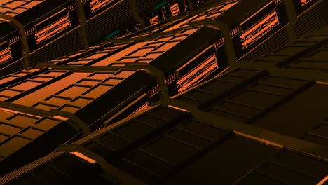 Futuristic Orange and Brown Geometric Architecture