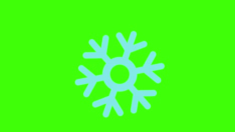 animation of a snow icon on a green screen