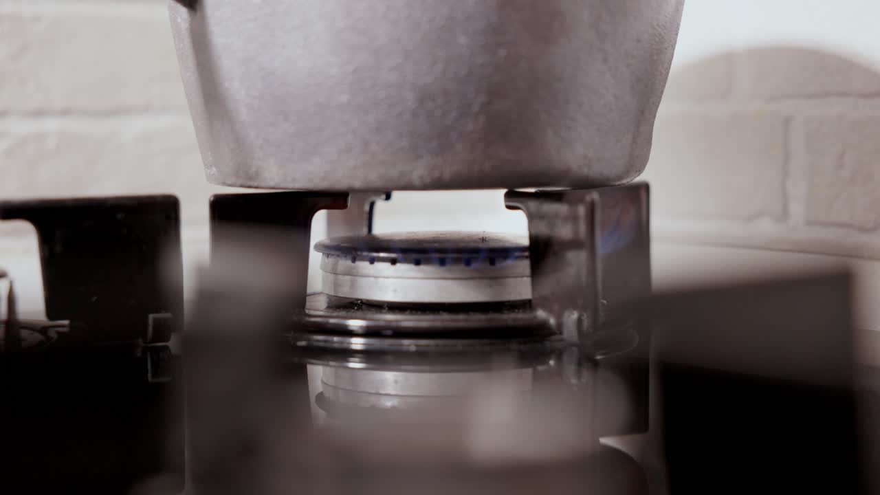 요리 비  에 있는 연소기 의 근접적 인 모습